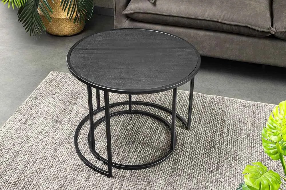 Sada konferenčných stolíkov Quillon 62 cm čierna