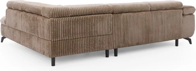 Hnedá menčestrová rohová pohovka (pravý roh/do L) Marbeya – Ropez