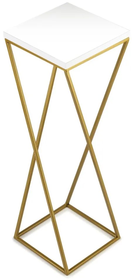 Kvetinový stojan LOFT I 70 cm zlatý/biely