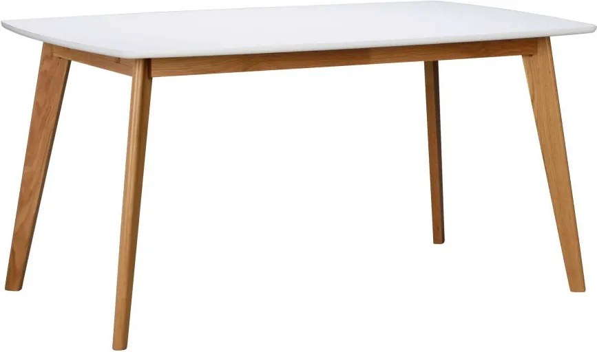 Biely jedálenský stôl s prírodnými nohami Rowico Griffin, dĺžka 150 cm