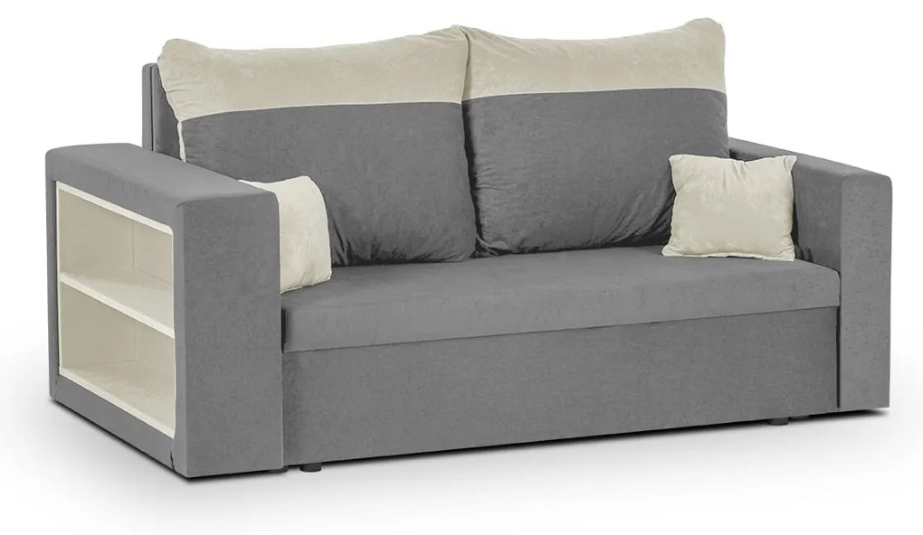 Pohovka pre 2 osoby s funkciou spania PAVEL Světle šedá/krémová