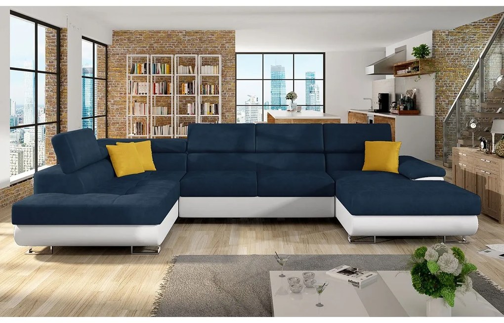 Rohová sedacia súprava Alvin Bis, Dostupné poťahy: ekokoža Soft 017 + Lux 06 + ekokoža Soft 017, Strana: Ľavá - U