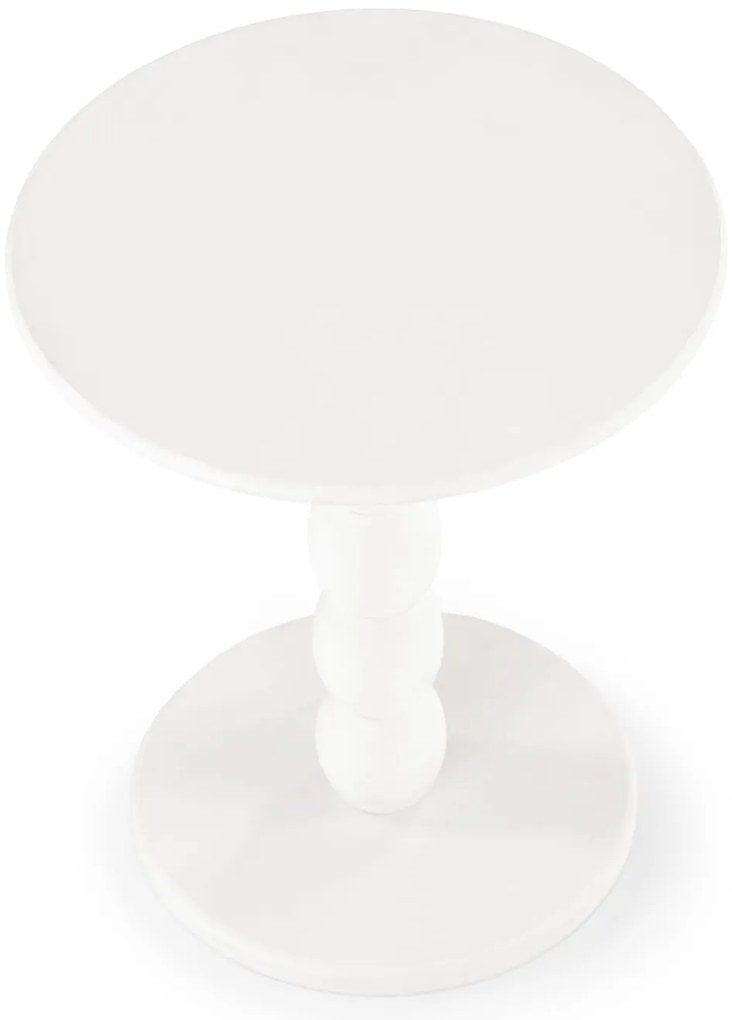 Odkladací stolík Cirilla 40 cm z masívu biely