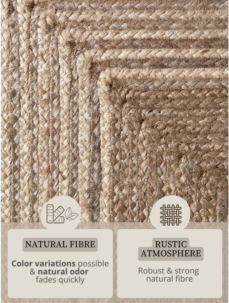 Obojstranný/ručne tkaný jutový behúň v svetlo prírodnej farbe/v tmavo prírodnej farbe 80x200 cm Juno – Hanse Home