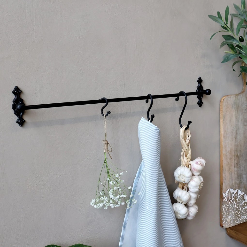 Chic Antique Kovový vešiak Antique Coal 60 cm