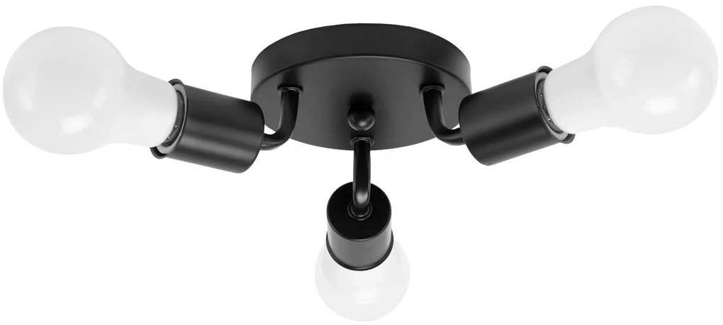 Kovové stropné svietidlo APP701-3C čierne