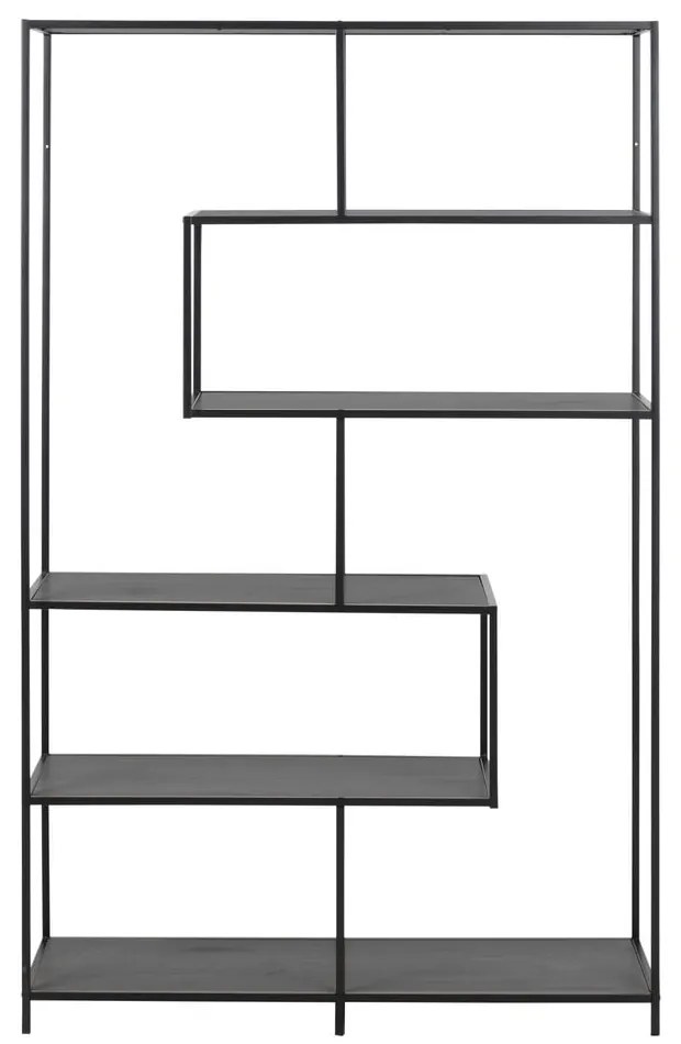 Čierna knižnica v dekore jaseňa 114x185 cm Seaford – Actona