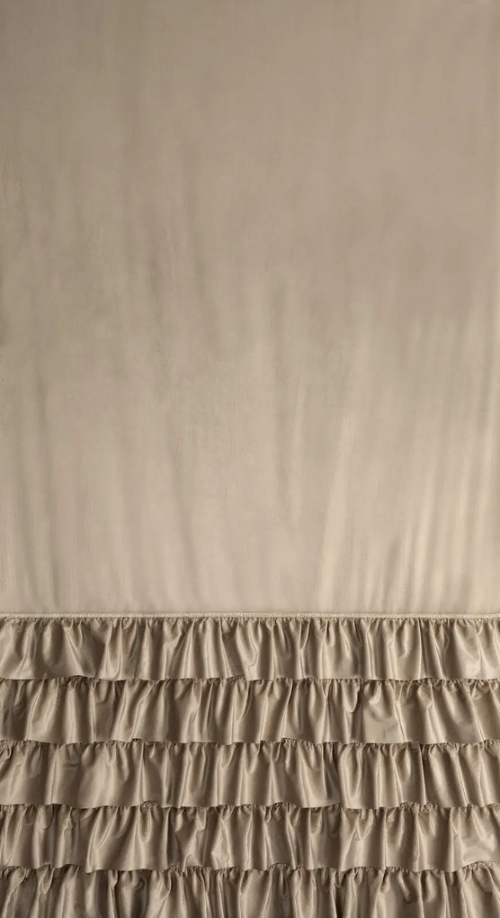 ZATEMŇOVACÍ ZÁVES NA KRÚŽKOCH CARLI 140X250 CM TMAVOBÉŽOVÁ