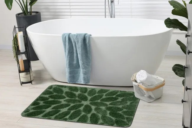 Kúpeľňový koberček SUPREME LINES kamienky, zelený