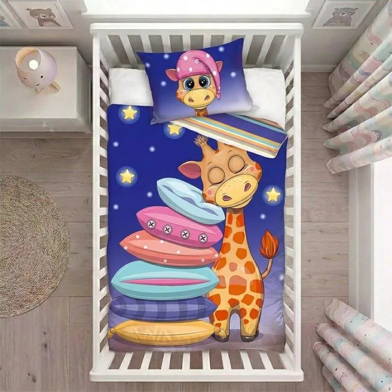Carbotex Obliečky do postieľky 100x135 + 40x60 cm - Žirafa Snílek