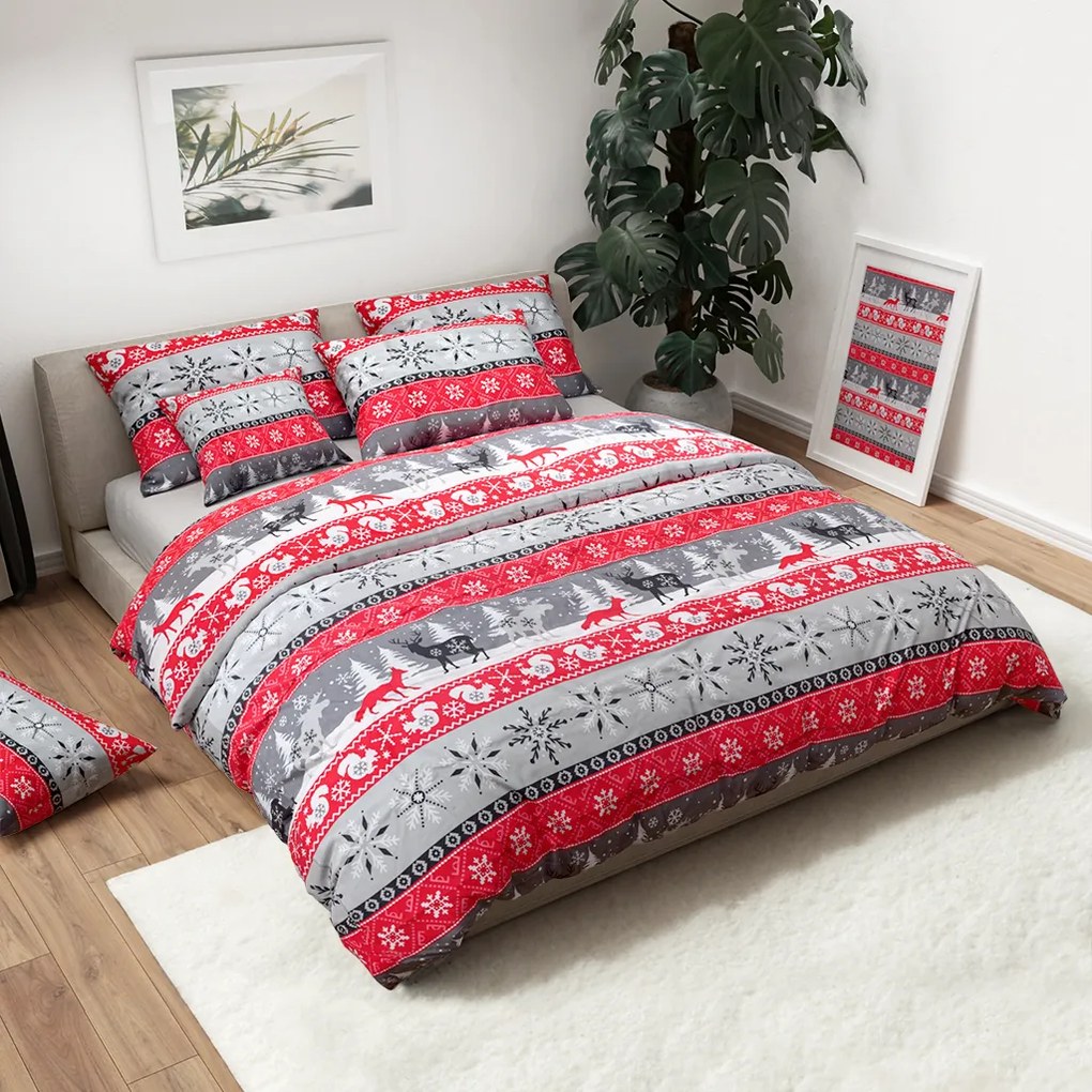 Flanelové obliečky SNOWY FOREST sivá Rozmer obliečky: 70 x 90 cm | 140 x 200 cm