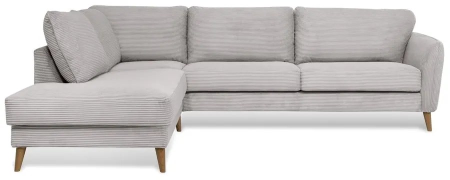 Svetlosivá menčestrová rohová pohovka (ľavý roh) Paris – Scandic