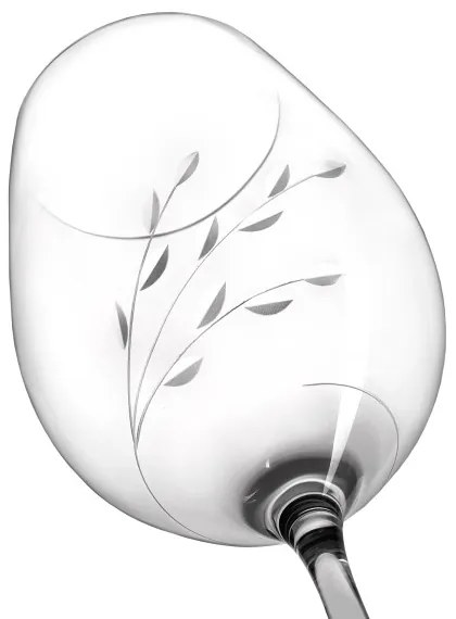 Pieskovaný pohár na víno Brúsená vetvička