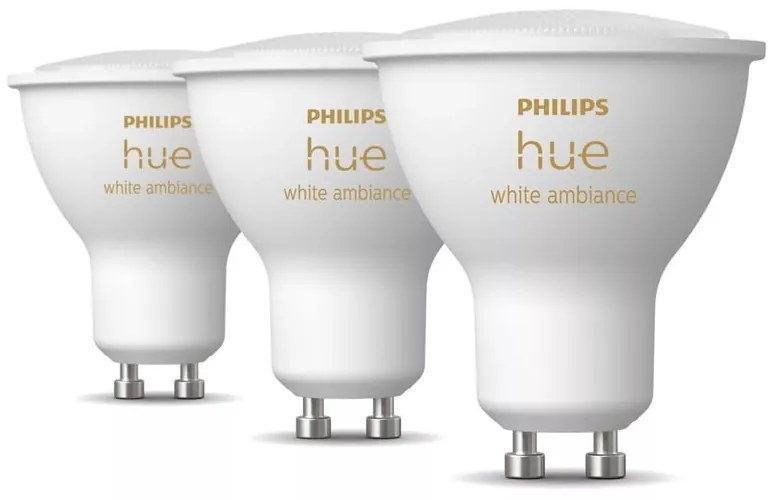 LED žiarovky v súprave 3 ks GU10, 4 W White ambiance – Philips Hue