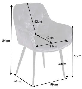 Stolička 41177 Milano Zamat Šedá  - Komfort-nábytok