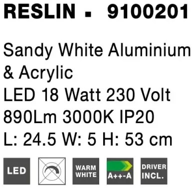 LED nástenné svietidlo Reslin 24.5 biele