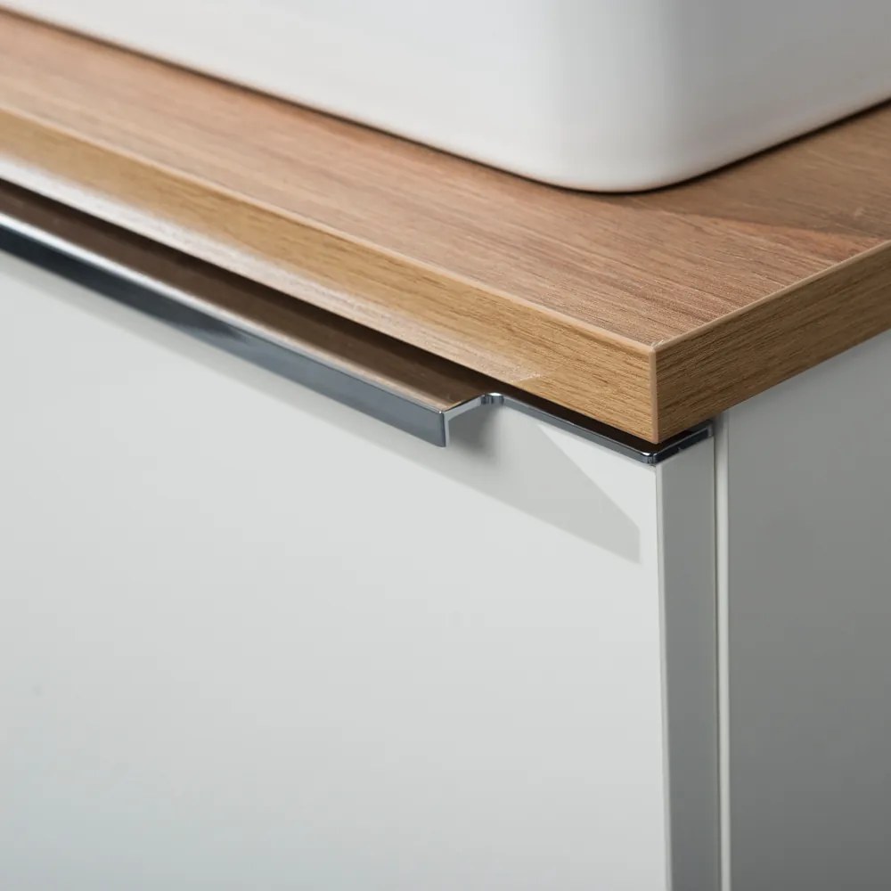 Mereo, Mereo Mailo, kúpeľňová skrinka 101 cm, chróm madlo, Multidecor, Biela vysoký lesk perlička, MER-CN592SBIEL