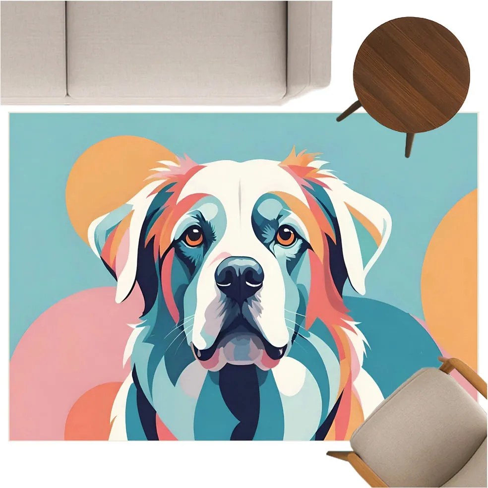 Koberec s motívom psa – pop-art dizajn pre každú izbu Rozmer: 100x150 cm