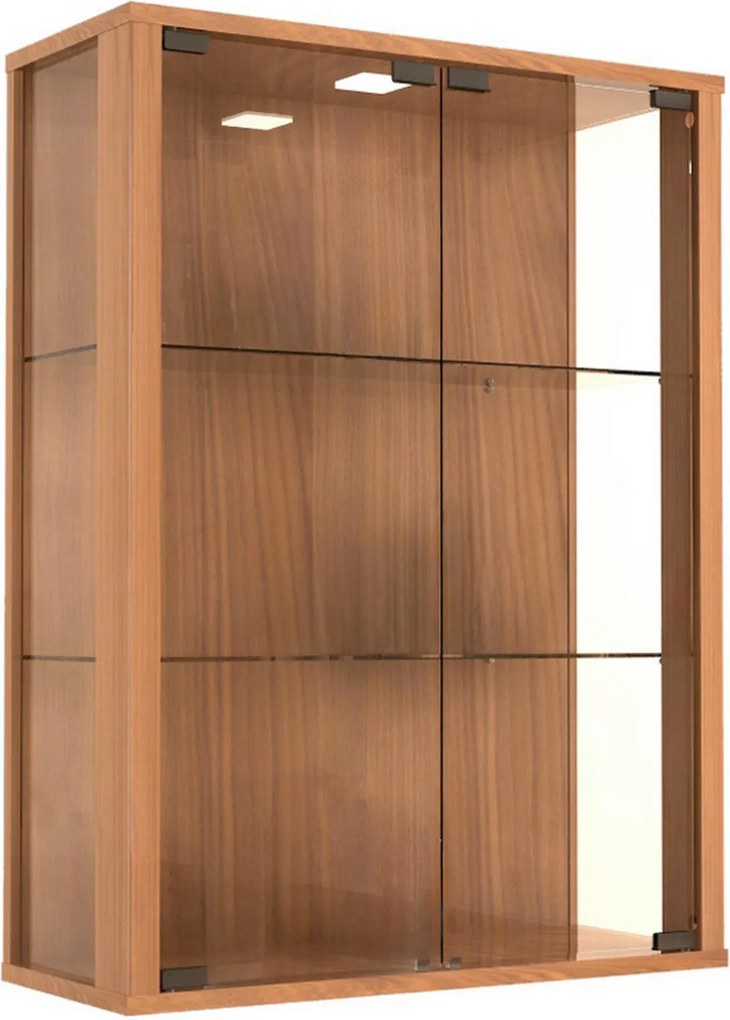 XXXLutz ZÁVESNÁ VITRÍNA, farba orecha, 60/80/25 cm MID.YOU - Sklenené vitríny - 000657051502