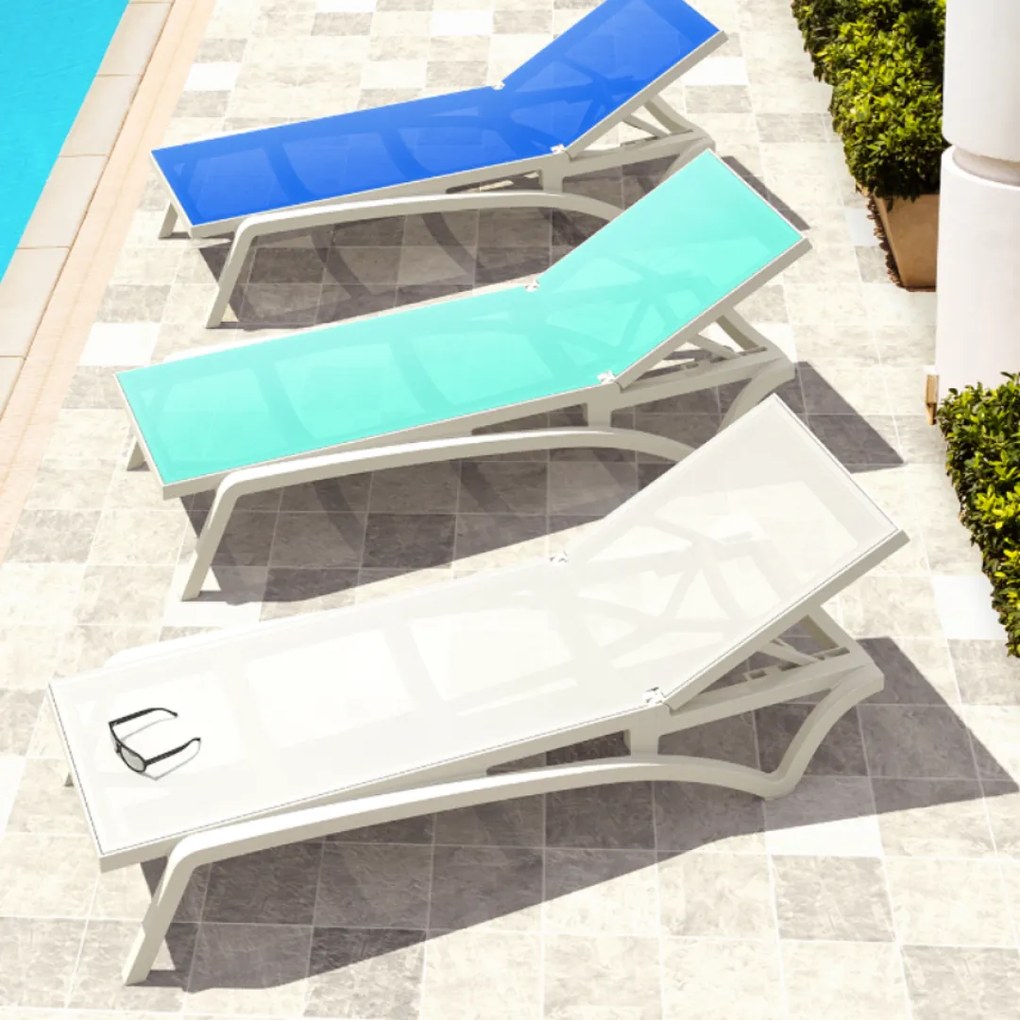 PACIFIC záhradné lehátko white/white