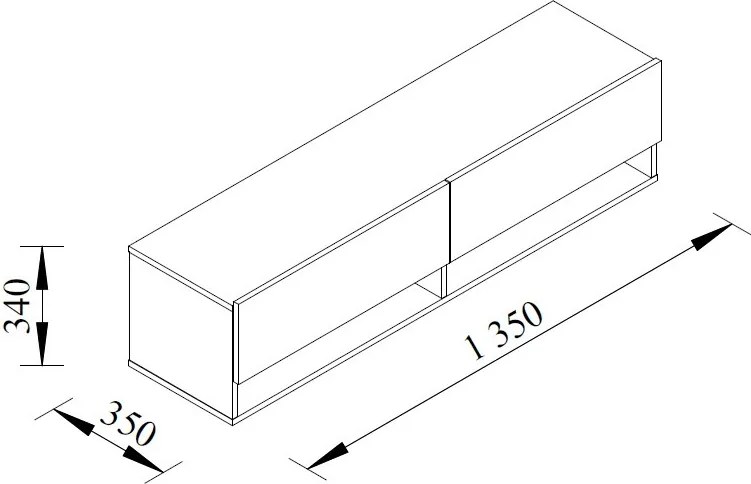 Závesná TV skrinka Asko Living, 135 cm, béžová kašmír