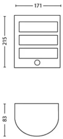 Philips - LED Vonkajšie nástenné svietidlo so senzorom PYTHON LED/3,8W/230V IP44