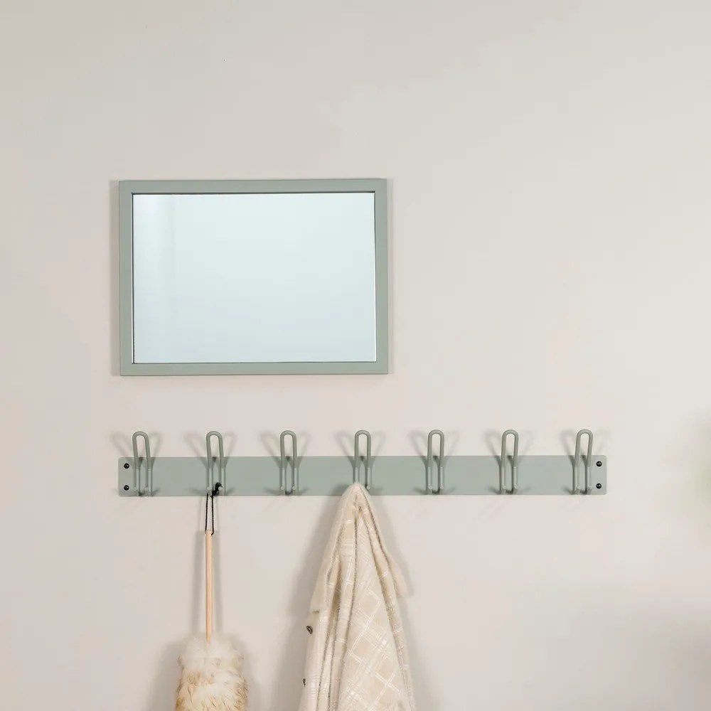 Sivozelený kovový nástenný vešiak 100 cm Miles – Spinder Design