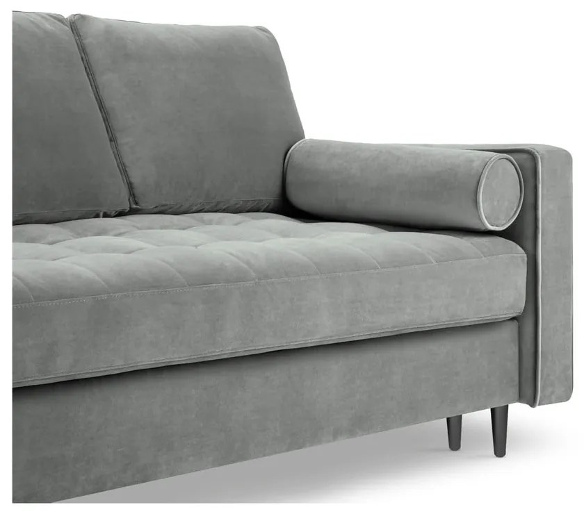 Svetlosivá zamatová rozkladacia pohovka Milo Casa Santo