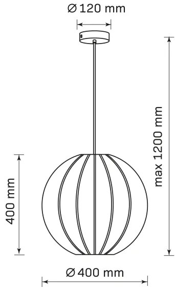 Luster na lanku SENSAI 1xE27/20W/230V pr. 40 cm čierna