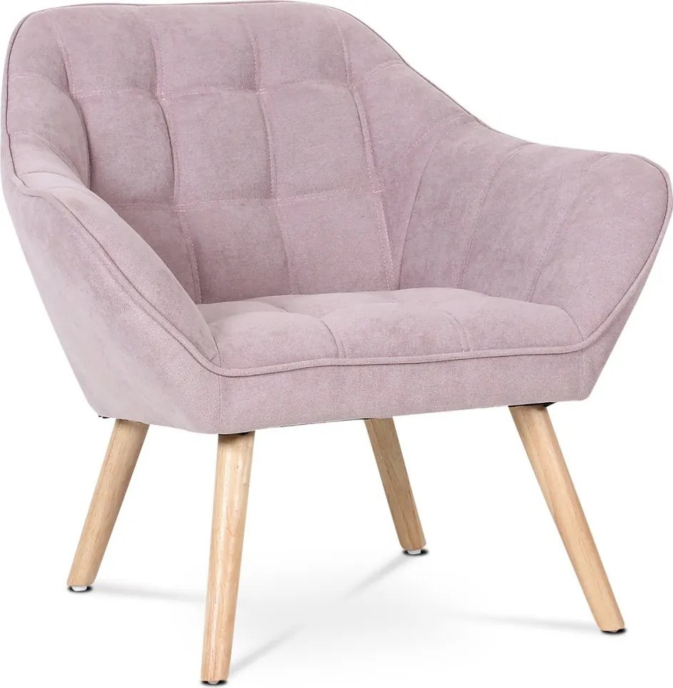 Relaxační křeslo ASPO — masiv, látka, růžová