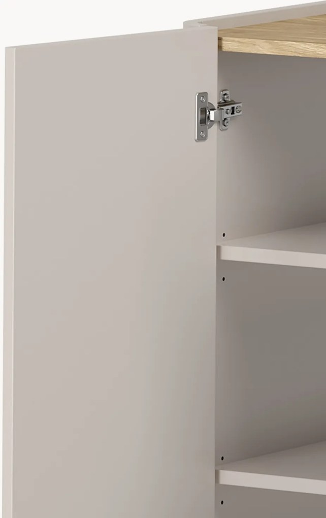 Komoda Elivo 150 cm so zásuvkami na nožičkách - kašmír / olejovaný dub