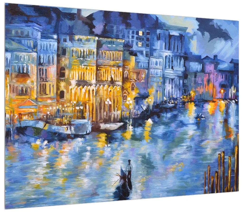Obraz maľovanej mestskej krajiny (70x50 cm)
