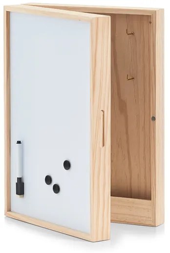 Zeller Present Skrinka na kľúče a nástenka 2v1, drevená, biela XL