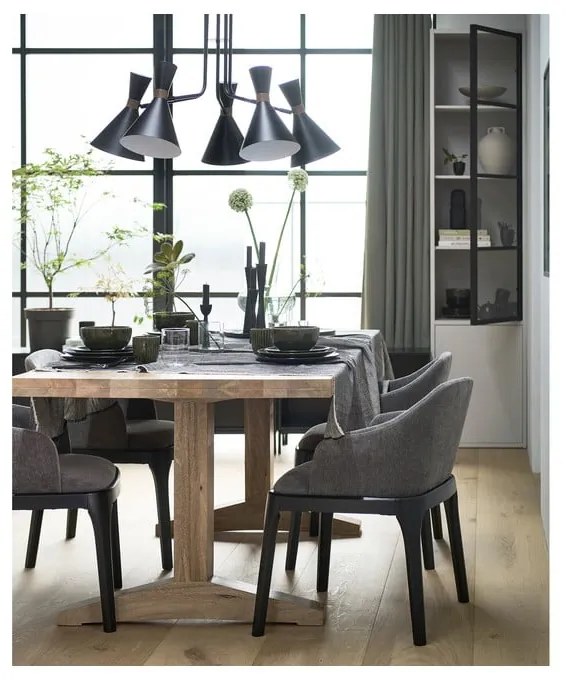 Svetlosivá vitrína z borovicového dreva 53x230 cm Basic – vtwonen