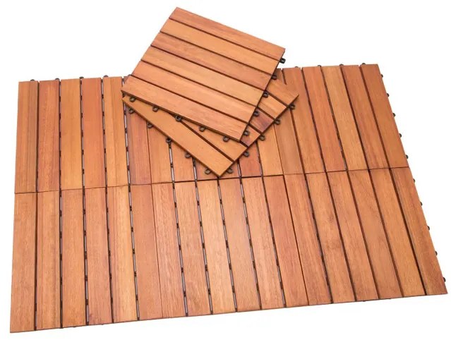 InternetovaZahrada Drevené dlaždice eukalyptus – sada 11ks, 30×30 cm