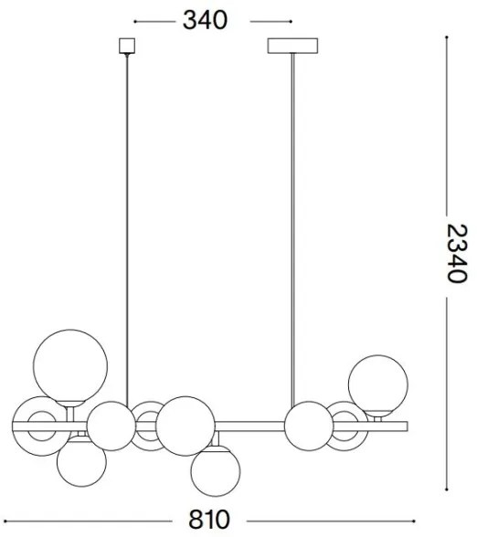 Ideal Lux - LED Luster na lanku PERLAGE 10xG9/3W/230V 81 cm zlatá/dymová