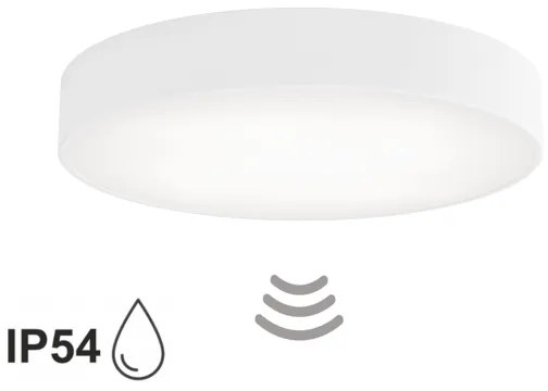 Kúpeľňové stropné svietidlo so senzorom CLEO 4xE27/24W/230V pr. 50 cm IP54 biele