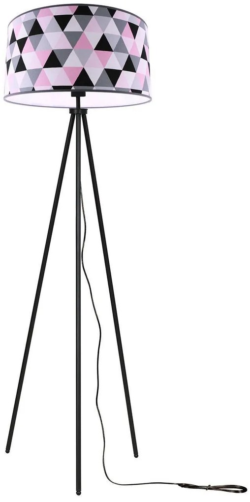 Stojacia lampa Garo, 1x textilné tienidlo so vzorom (výber z 3 farieb), (výber z 3 farieb konštrukcie)