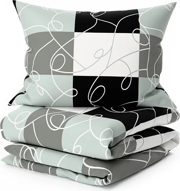 Bavlnené obliečky SQUARES BLEND sivé Rozmer obliečky: 70 x 90 cm | 140 x 200 cm