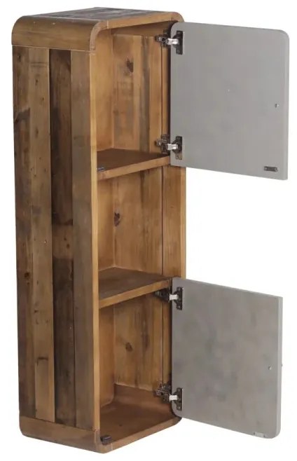 furniture-nabytek.cz - Masivní koupelnová sestava Dingle II z recyklované borovice a MDF, lakovaná, přírodní/šedá