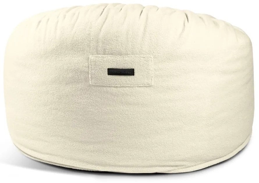Krémový sedací vak z textílie buklé Om 110 – SLOWDOWN