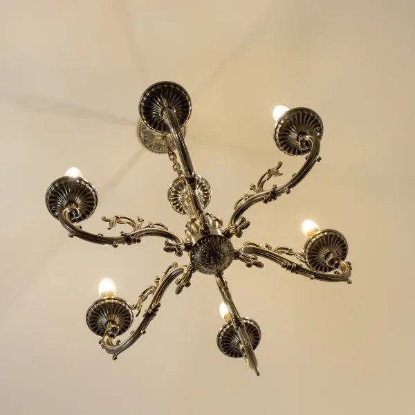 Brilagi - Luster na reťazi CLASSIC 6xE14/60W/230V mosadz