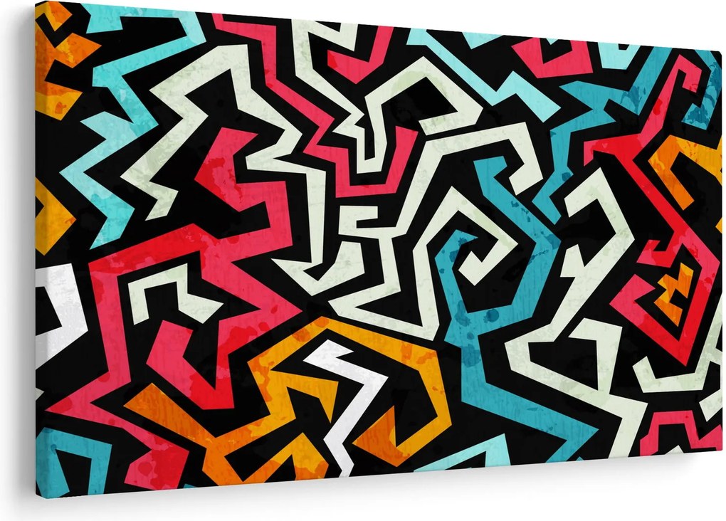 Obraz grafické abstrakcie (90x60 cm)