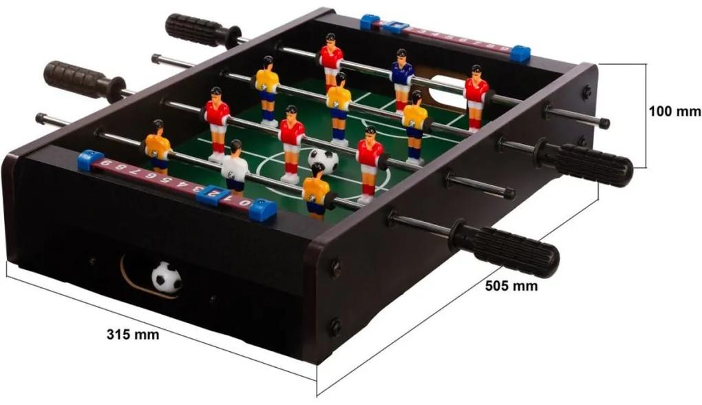 GamesPlanet® Mini stolný futbal, 51 x 31 x 8 cm, čierny M40692