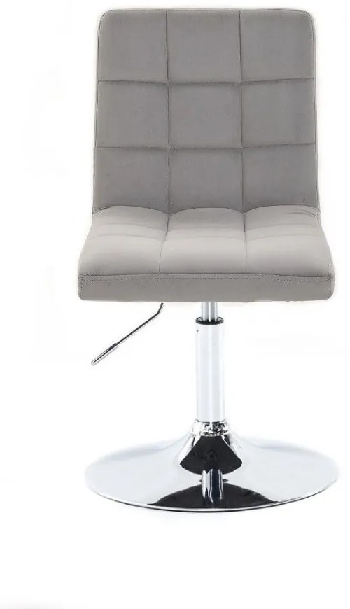 LuxuryForm DESIGN Stolička TOLEDO VELUR na striebornom tanieri - svetlosivá