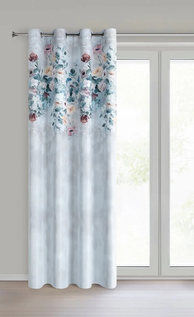 ZÁVES NA KRÚŽKOCH VIOLA 140X250 CM KVETY