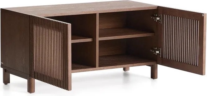 Tmavohnedá skrinka na topánky v dekore jaseňa 98x50x43 cm Beyla – Kave Home