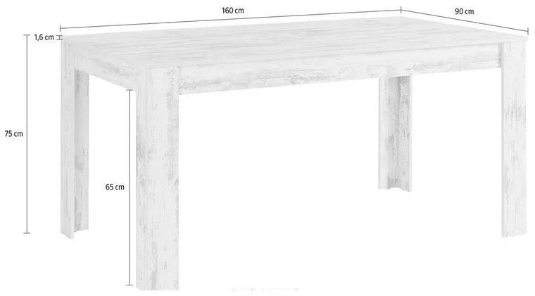 Jedálenský stôl v dekore duba v prírodnej farbe 90x160 cm Lynn – Støraa