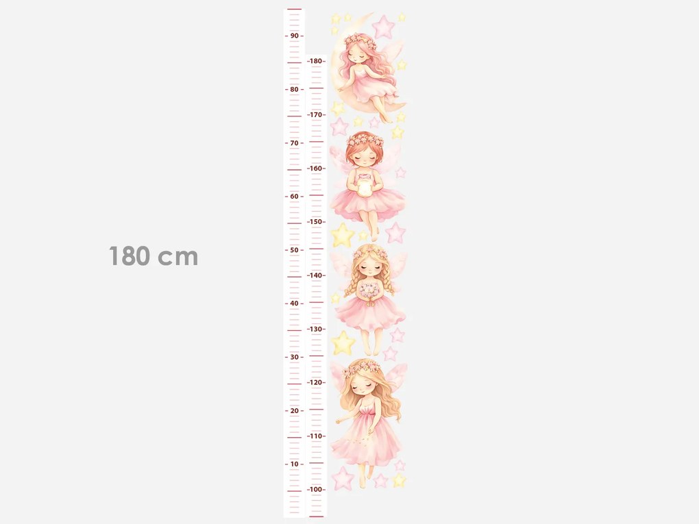 Meter akvarelových víl nálepky na stenu pre dievčatá výška 160 cm
