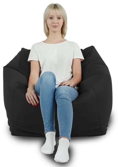 Sedací vak AMALFI plyš čierný